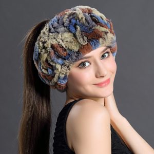 Real Fur Hair Band Women Headband Winter Ring Scarves